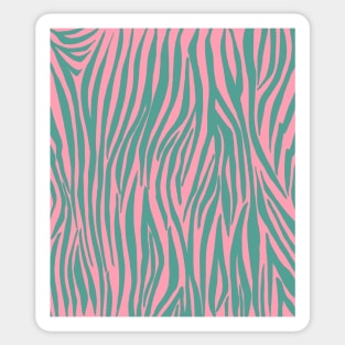 Pink and Green Zebra Stripes Sticker